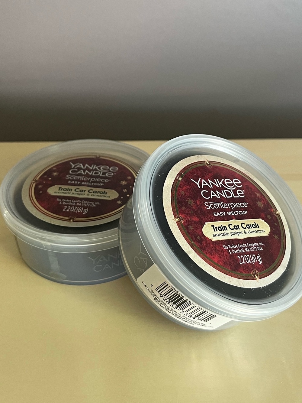 Two New Yankee Candle Train Car Carols Wax Melt Cups